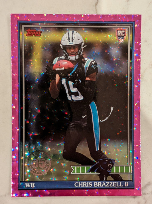2026 Topps Football Chris Brazzell II 1991 Topps Rookies #91TR-26 Pink Crackle Foil