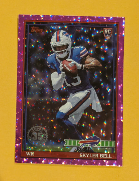 2026 Topps Football Skyler Bell 1991 Topps Rookies #91TR-27 Pink Crackle Foil