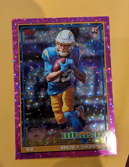 2026 Topps Football Brenen Thompson 1991 Topps Rookies #91TR-34 Pink Crackle Foil