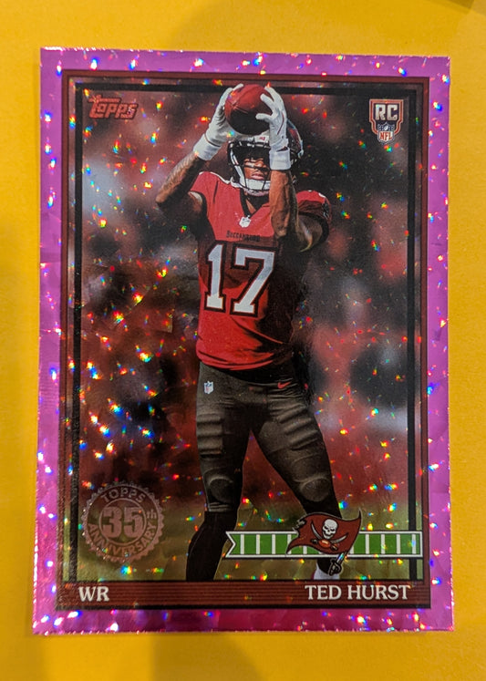 2026 Topps Football Ted Hurst 1991 Topps Rookies #91TR-35 Pink Crackle Foil