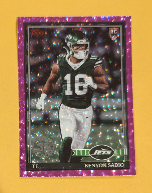 2026 Topps Football Kenyon Sadiq 1991 Topps Rookies #91TR-38 Pink Crackle Foil