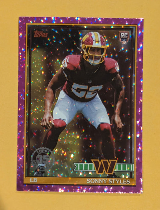2026 Topps Football Sonny Styles 1991 Topps Rookies #91TR-47 Pink Crackle Foil