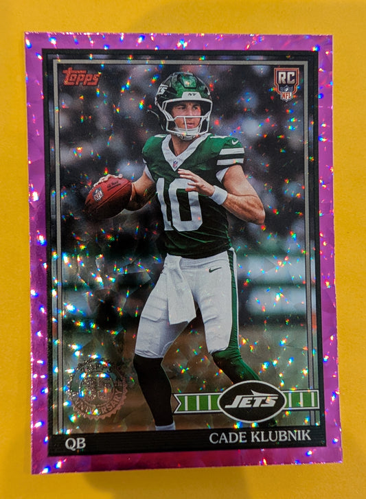 2026 Topps Football Cade Klubnik 1991 Topps Rookies #91TR-6 Pink Crackle Foil