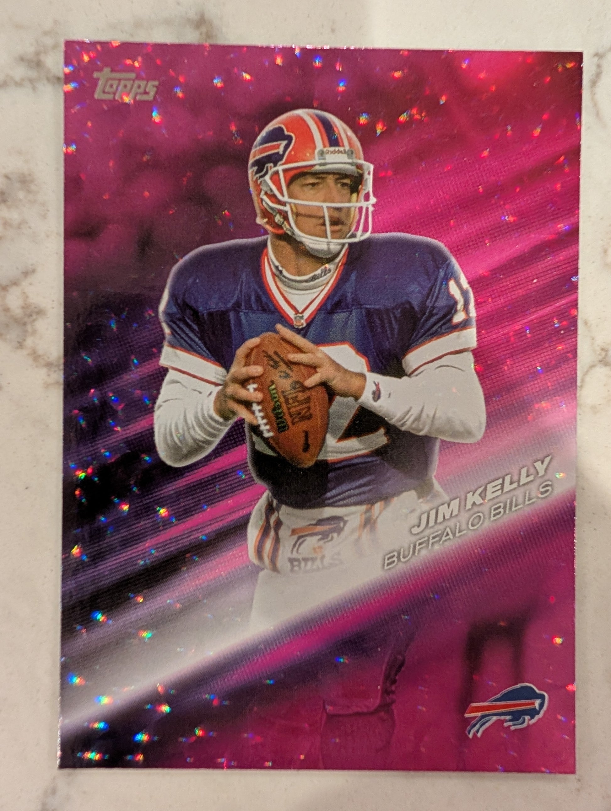 Jim Kelly GOTG-19 2026 Topps Football Greats of the Game Pink Crackle Foil