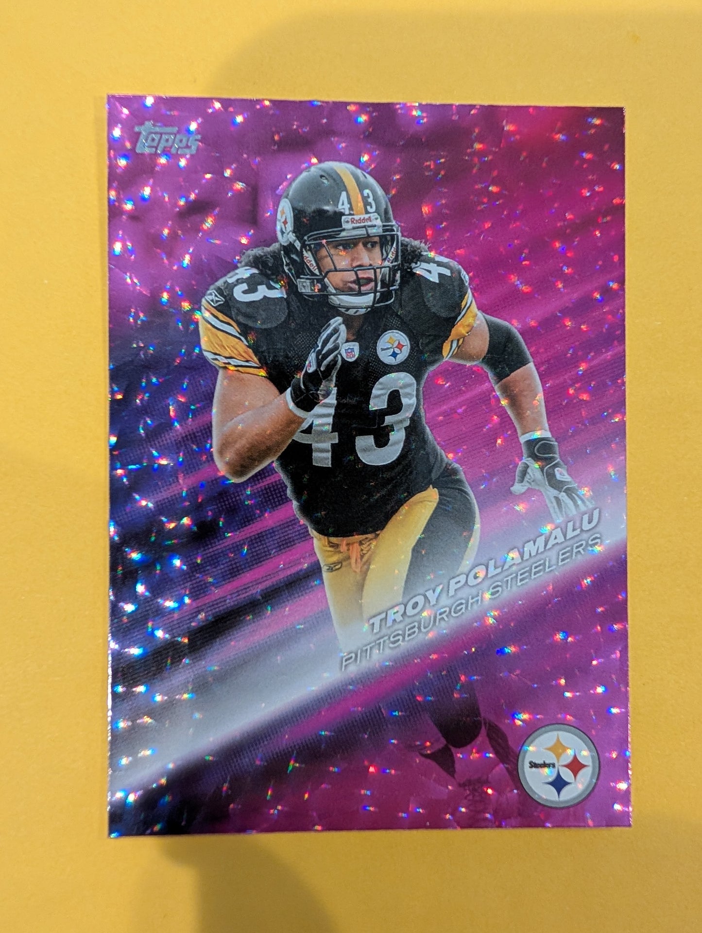 Troy Polamalu GOTG-24 2026 Topps Football Greats of the Game Pink Crackle Foil