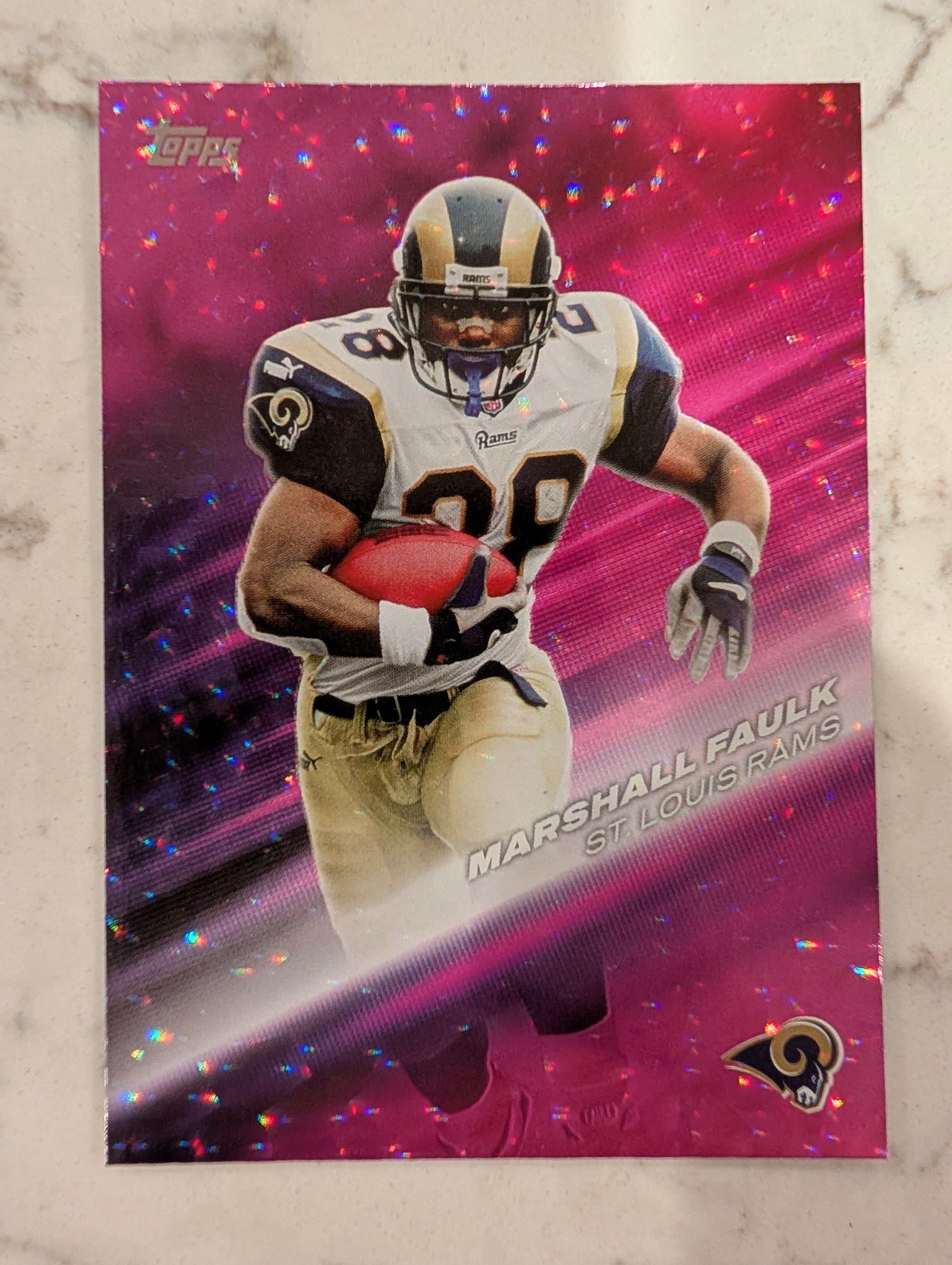 Marshall Faulk GOTG-26 2026 Topps Football Greats of the Game Pink Crackle Foil