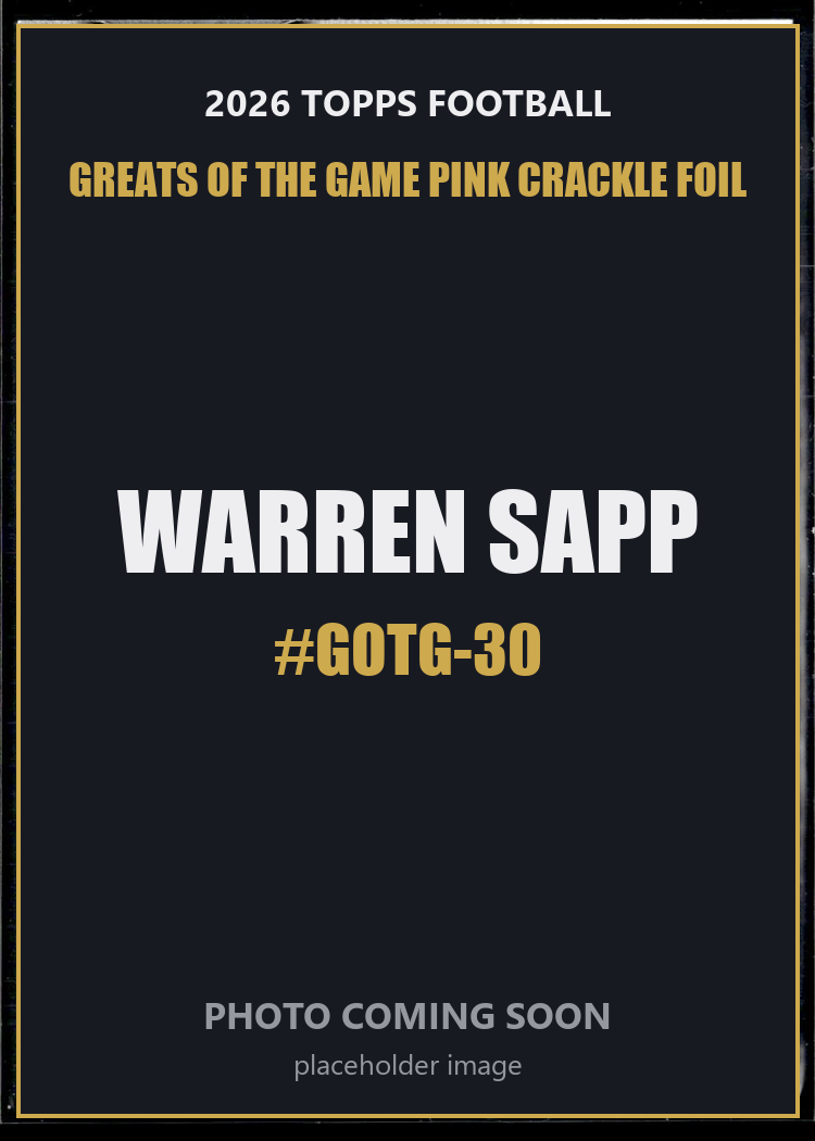 Warren Sapp GOTG-30 2026 Topps Football Greats of the Game Pink Crackle Foil