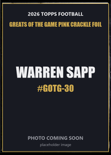 2026 Topps Football Warren Sapp Greats of the Game #GOTG-30 Pink Crackle Foil