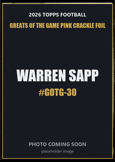 Warren Sapp GOTG-30 2026 Topps Football Greats of the Game Pink Crackle Foil