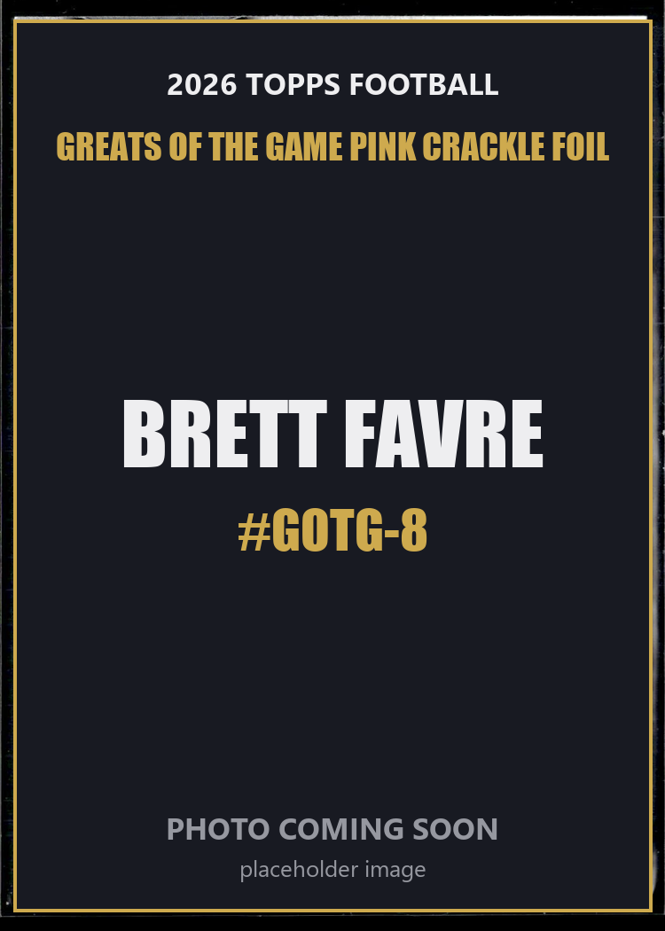 Brett Favre GOTG-8 2026 Topps Football Greats of the Game Pink Crackle Foil