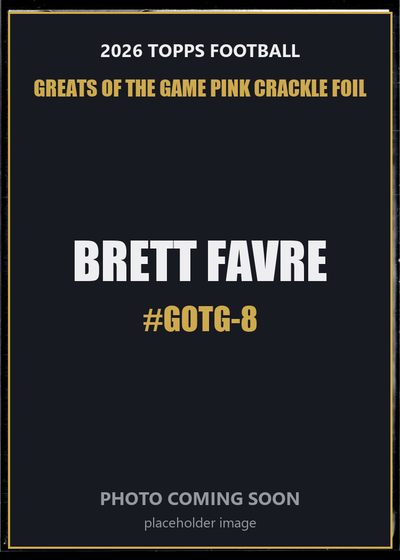 Brett Favre GOTG-8 2026 Topps Football Greats of the Game Pink Crackle Foil