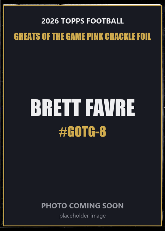 Brett Favre GOTG-8 2026 Topps Football Greats of the Game Pink Crackle Foil