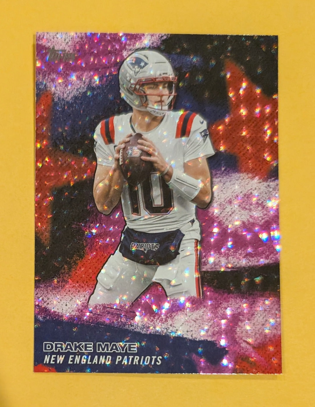 2026 Topps Football Drake Maye NFL Stars #NFLS-27 Pink Crackle Foil