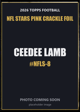 2026 Topps Football CeeDee Lamb NFL Stars #NFLS-8 Pink Crackle Foil