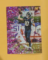 2026 Topps Football Justin Herbert Pressure Cookers #PC-11 Pink Crackle Foil