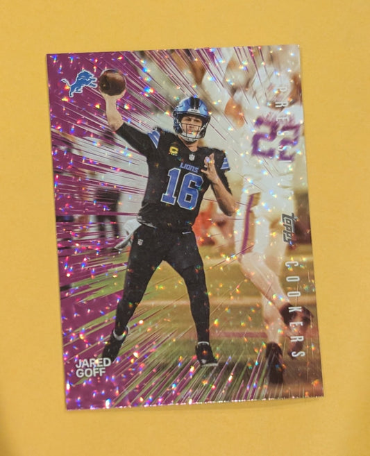 2026 Topps Football Jared Goff Pressure Cookers #PC-16 Pink Crackle Foil