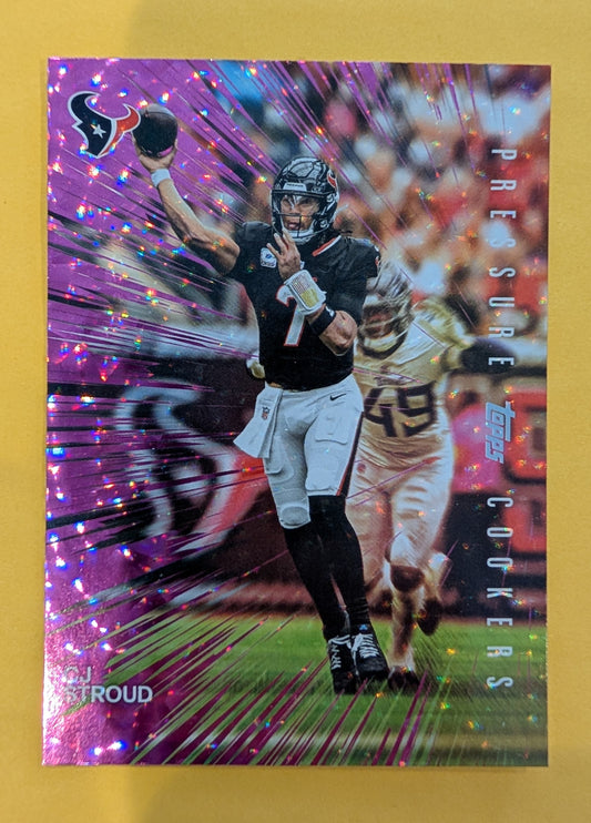 2026 Topps Football CJ Stroud Pressure Cookers #PC-18 Pink Crackle Foil