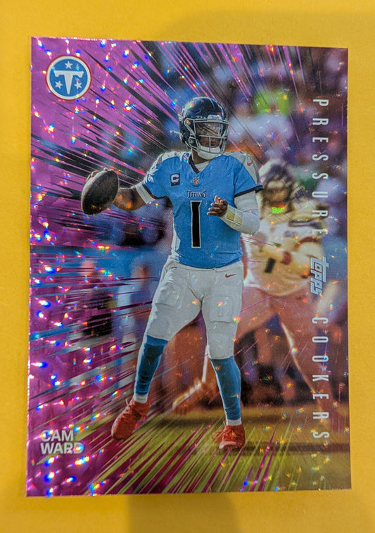 2026 Topps Football Cam Ward Pressure Cookers #PC-22 Pink Crackle Foil