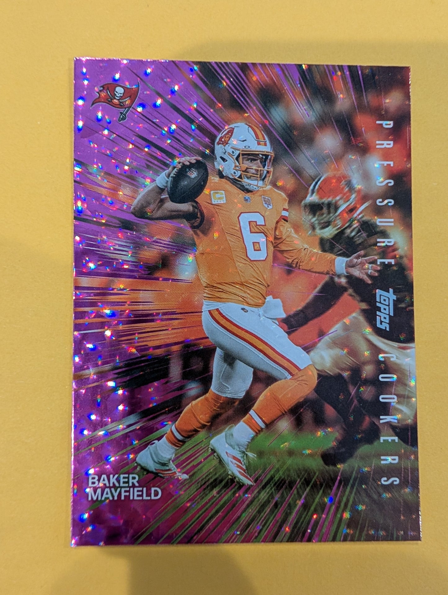 Baker Mayfield PC-26 2026 Topps Football Pressure Cookers Pink Crackle Foil