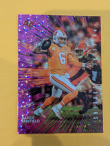 2026 Topps Football Baker Mayfield Pressure Cookers #PC-26 Pink Crackle Foil