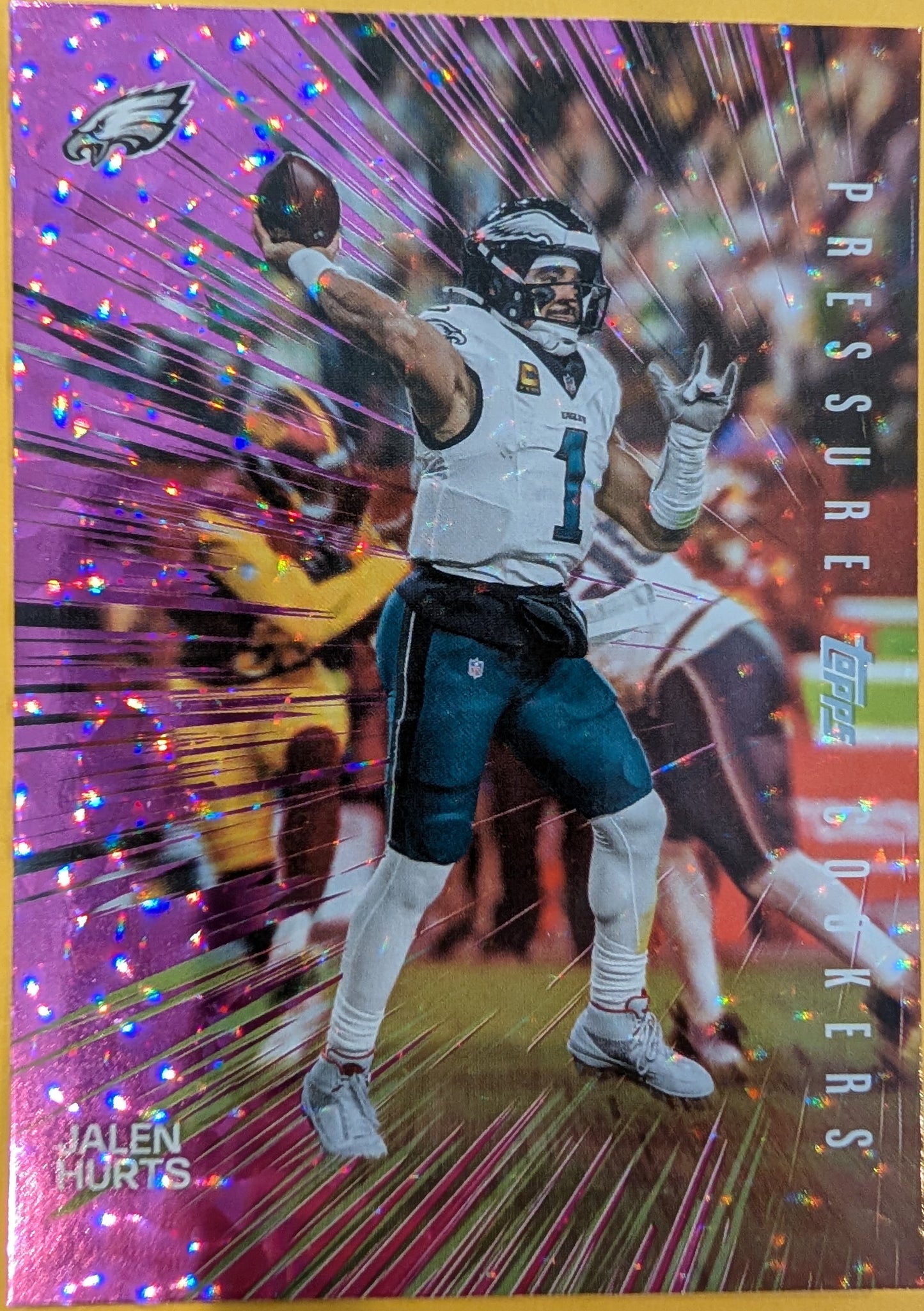 Jalen Hurts PC-28 2026 Topps Football Pressure Cookers Pink Crackle Foil