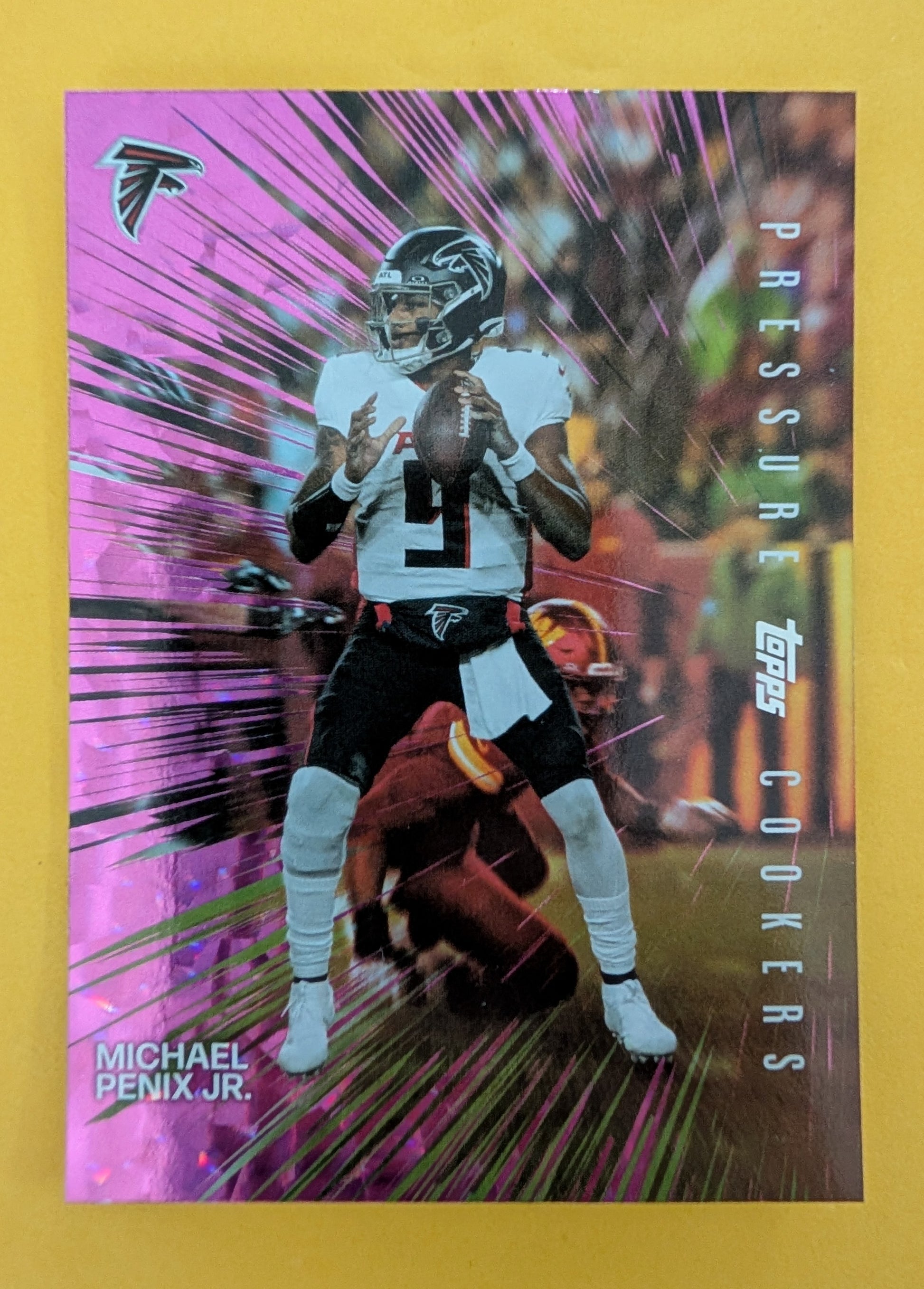 Michael Penix Jr. PC-29 2026 Topps Football Pressure Cookers Pink Crackle Foil