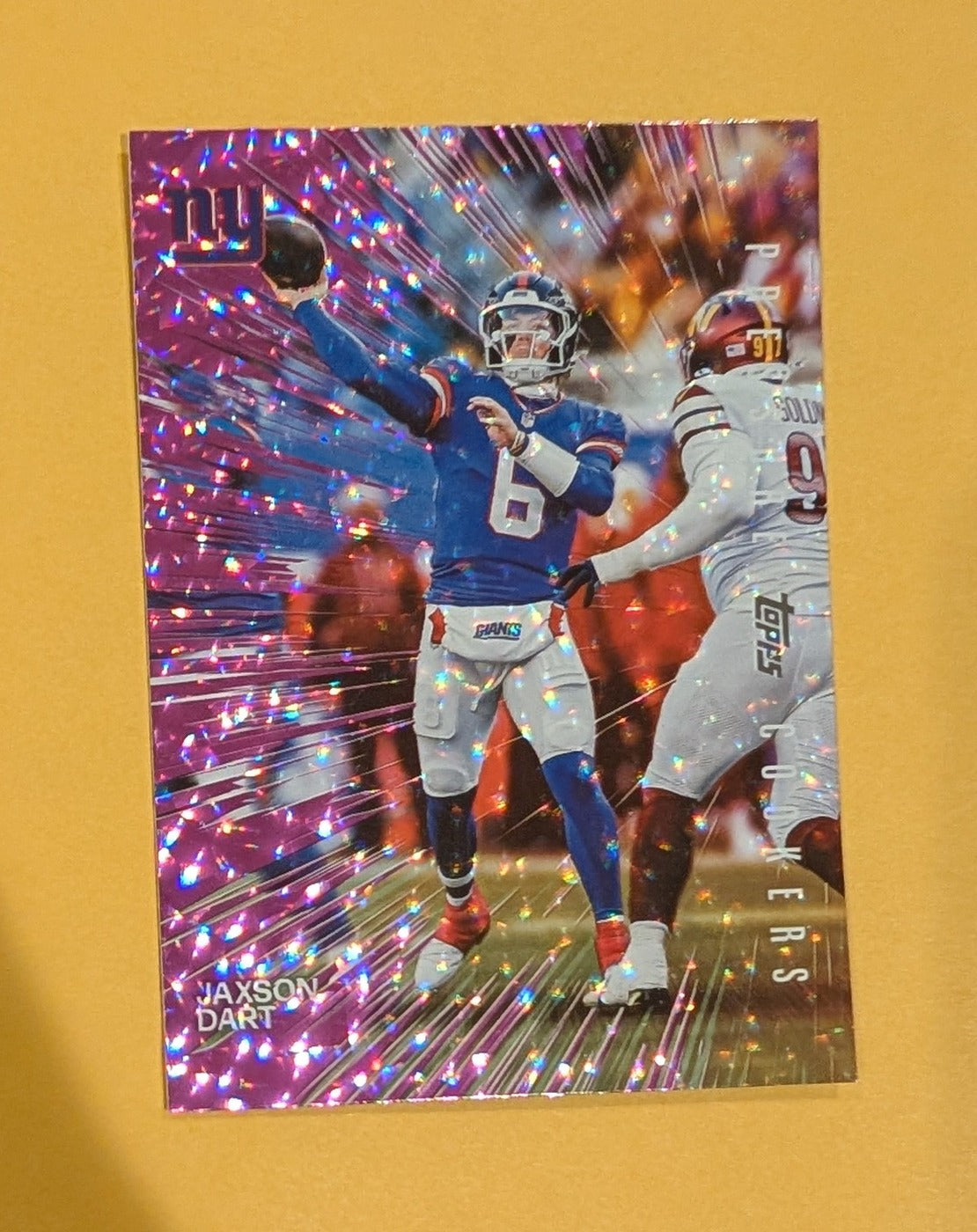 2026 Topps Football Jaxson Dart Pressure Cookers #PC-3 Pink Crackle Foil