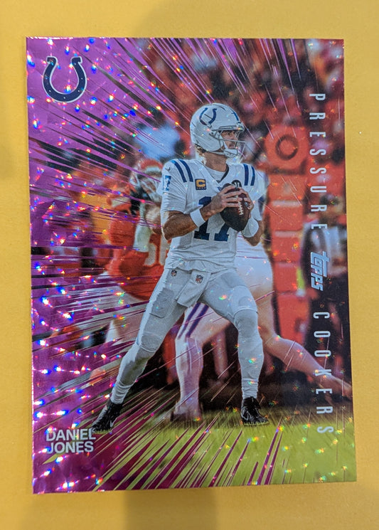 2026 Topps Football Daniel Jones Pressure Cookers #PC-30 Pink Crackle Foil