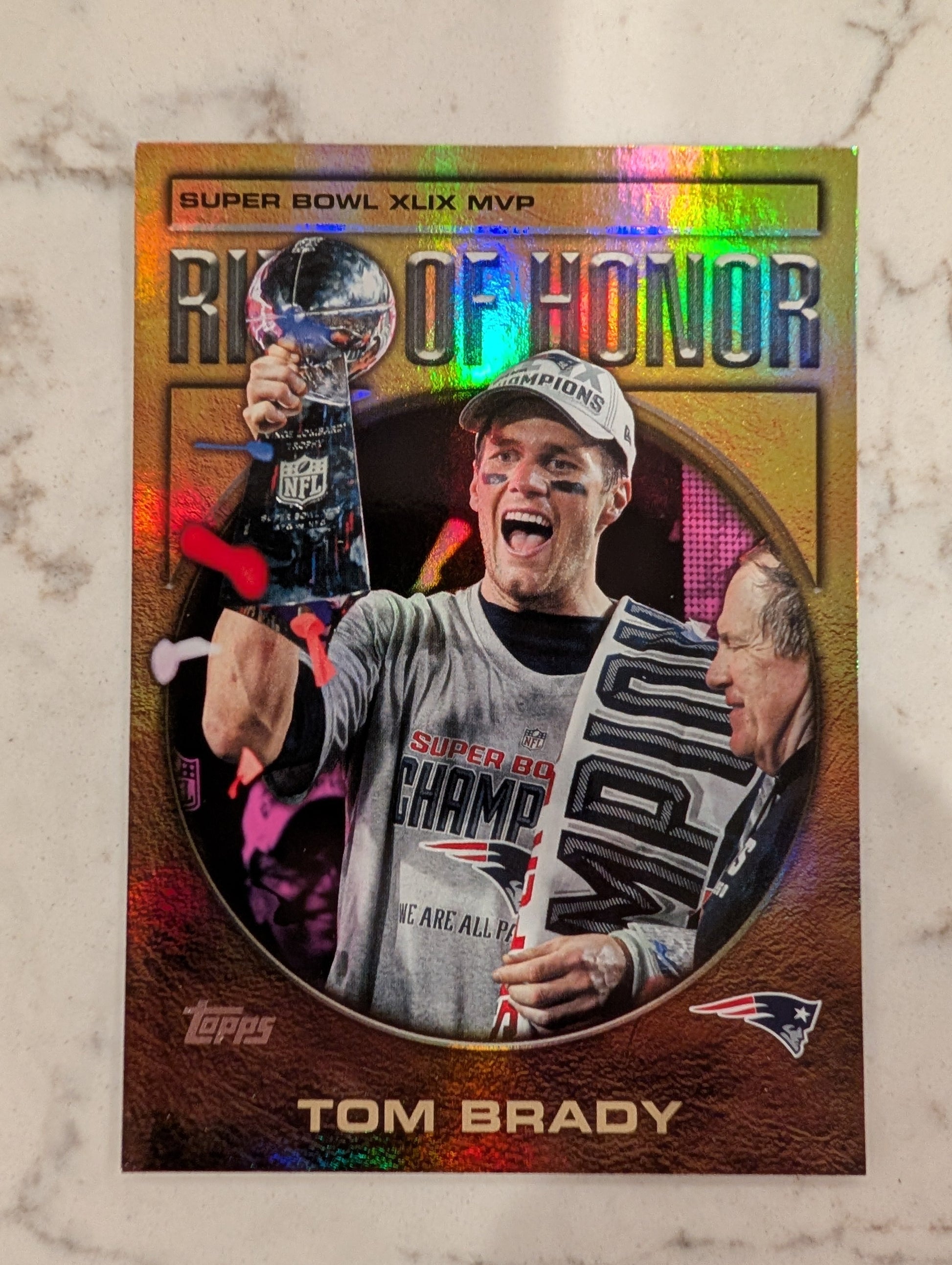 Tom Brady ROH-5 2026 Topps Football Ring of Honor Pink Crackle Foil