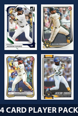 Jackson Chourio 4 Card Player Pack 2026 2025 Topps Bowman Milwaukee Brewers