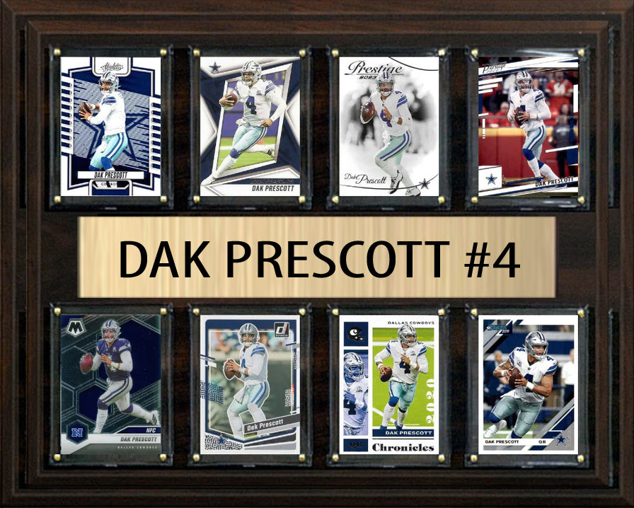 Dak Prescott 8 Card Plaque Donruss Fleer Topps 2023 2024 Dallas Cowboys