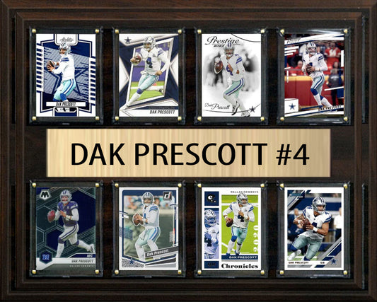 Dak Prescott 8 Card Plaque Donruss Fleer Topps 2023 2024 Dallas Cowboys