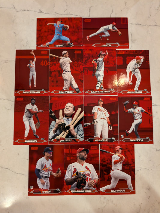 2024 Topps Stadium Club RED FOIL Team Set (13) St Louis Cardinals Pujols Musial Bob Gibson
