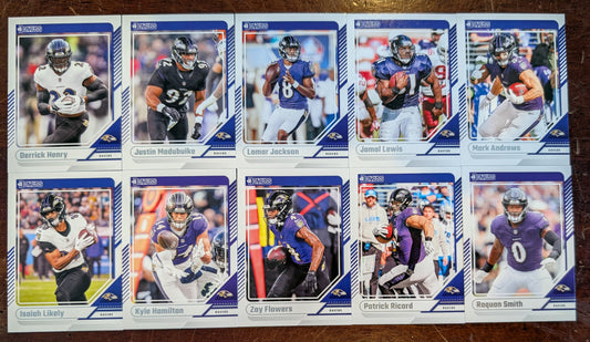 2024 Donruss Baltimore Ravens NFL Veterans Set (10) Lamar Jackson Derrick Henry