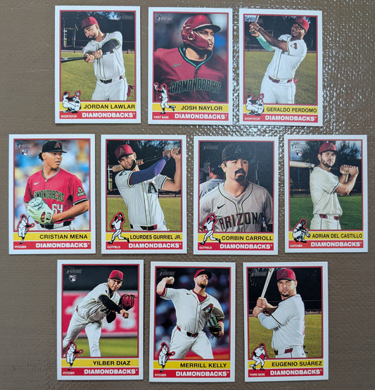 2025 Topps Heritage Baseball Team Set 10 Cards Arizona Diamondbacks Corbin Carroll