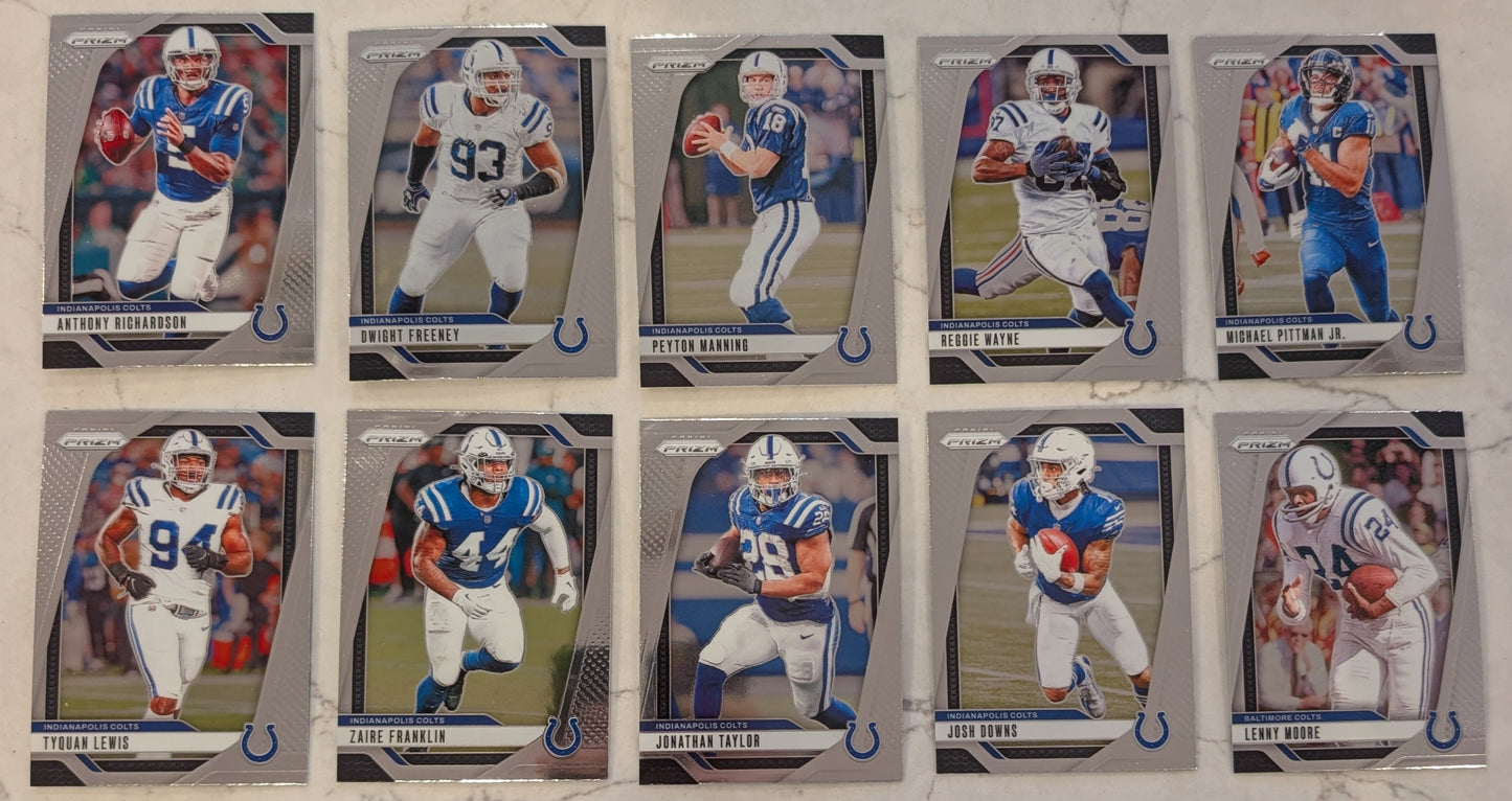 2024 Panini Prizm Team Pack Indianapolis Colts Peyton Manning Reggie Wayne Jonathan Taylor
