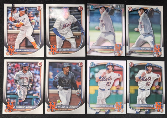 2025 BOWMAN Chrome + Paper Prospects Team Set BCP New York Mets Juan Soto Luisangel Acuna Tong Benge