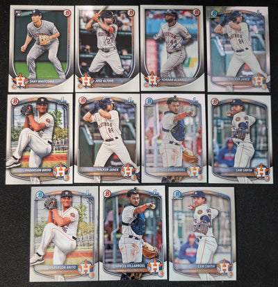 2025 BOWMAN Chrome + Paper Prospects Team Set BCP Houston Astros Cam Smith Walker Janek