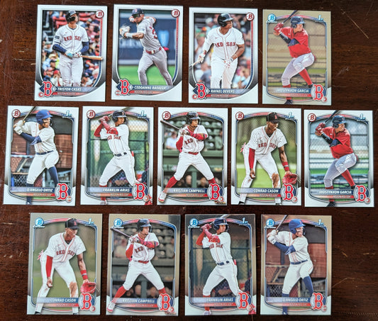 2025 BOWMAN Chrome + Paper Prospects Team Set BCP Boston Red Sox Kristian Campbell Garcia Arias Ortiz