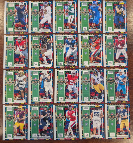 2025 SCORE DRAFT Insert Set Cam Ward Shedeur Jeanty Travis Hunter Skattebo Dart