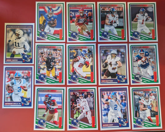2025 SCORE NFL New York Giants Team Set Jaxson Dart RC Abdul Carter Cam Skattebo