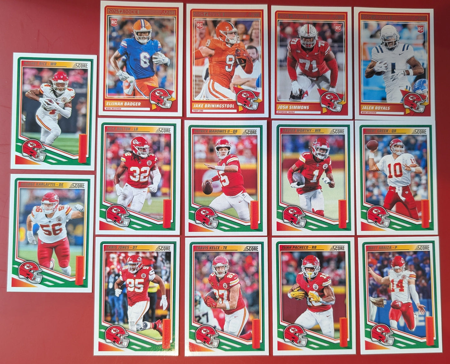 2025 SCORE NFL Kansas City Chiefs Team Set Mahomes Kelce Worthy