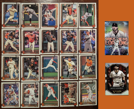 2025 Topps Series 1 +2 Baseball Team Set 20 Cards San Francisco Giants + Bryce Eldridge Bowman