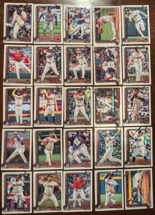 2025 Topps Series 1 + Series 2 Baseball Team Set 25 Cards Atlanta Braves Acuna Olson Spencer Strider