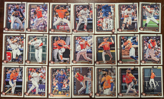 2025 Topps Series 1 + 2 Baseball Team Set 21 Cards Houston Astros Altuve Hunter Brown Alvarez