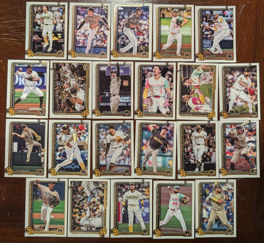 2025 Topps Series 1 + 2 Baseball Team Set 22 Cards San Diego Padres Jackson Merrill Tatis