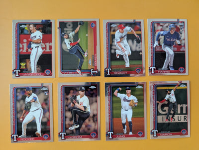 2025 Topps Chrome Baseball Team Set 8 Texas Rangers Wyatt Langford DeGrom