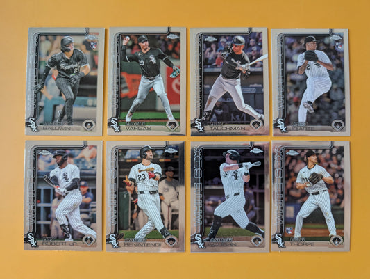 2025 Topps Chrome Baseball Team Set 8 Cards Chicago White Sox Baldwin RC