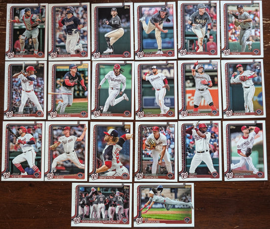 2025 Topps Series 1 + Series 2 Baseball Team Set 20 Cards Washington Nationals James Wood RC Dylan Crews