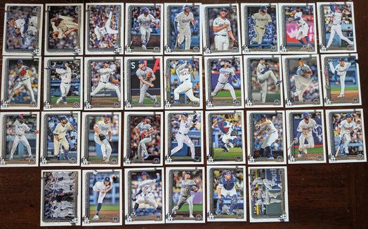 2025 Topps Series 1 + 2 Baseball Team Set 33 Cards LA Dodgers Shohei Ohtani Sasaki Kim